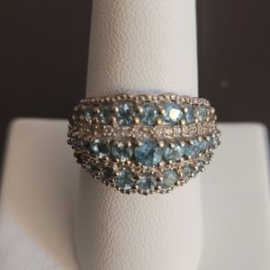 Paraiba Blue Apatite ring size 8 sterling silver